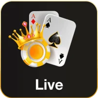 Live Richman live casino category icon with playing cards and a crown